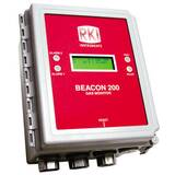 RKI Instruments Beacon 200 Two Channel Wall Mount Controller with 24 VDC Strobe / Horn for Common Alarm 1 Operation, LEL & H2S Detectors on 25 ft Cables - 72-2102-04