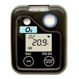 RKI Instruments OX-03 Single Gas Personal Monitor, 0-40 % O2 with Alligator Clip and Alkaline Batteries - 72-0010
