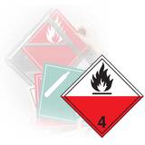 GHS Adhesive Vinyl Class 4.2 Spontaneously Combustible Placard (10.75" x 10.75") - TT420PS