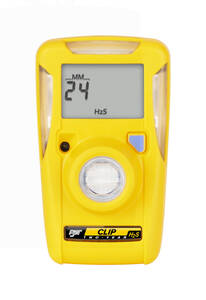BW Technologies BW Clip RT 2 Year Single Gas Detector, Hydrogen Sulfide (H2S), (Low 10 ppm / High 15 ppm)