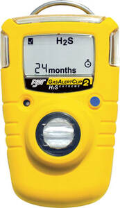 BW Technologies GasAlertClip Extreme 2 Year Single Gas Detector Hydrogen Sulfide (H2S) Low Alarm Version- 5 ppm / High - 10 ppm