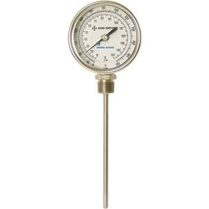 Digi-Sense Bottom-Mount Bimetal Thermometer, 5 in. Dial, 24 in. L; Range; 0-250F/-20-120C - 90556-01