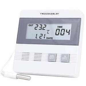 Digi-Sense Traceable Time and Date Digital Thermometer with Calibration; 1 Wire Probe - 90002-01