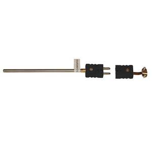 Digi-Sense Type J Thermocouple Probe Quick Dis-connector, with Std-Connector, 12 in. L, .125 Dia, Ungrounded Junction - 18523-69