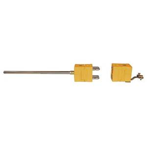 Digi-Sense Type K Thermocouple Probe Quick DisConnector, Dual with Std-Connector, 12 in. L, .188 Dia, Exposed Junction - 18520-92