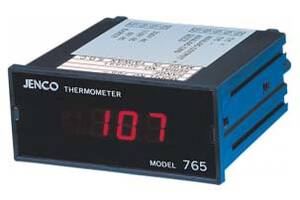 Jenco Thermocouple Panel Thermometer, Type K, Range -105 to 1372 °C - 765KC