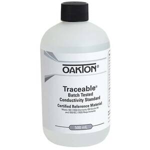 Oakton Traceable® Conductivity and TDS Standard, Batch-Tested, 200,000 µS; 500 mL - WD-00652-55