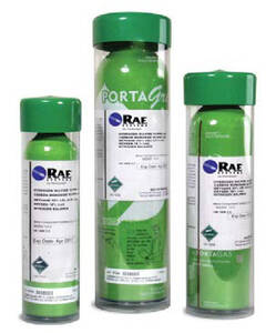 RAE Systems Four-Gas Calibration Mix (CO 50 PPM / H2S 25 PPM / CH4 50% LEL (2.5% VOL) / O2 20.9%, Balance N2), 34 Liters - 610-0050-001