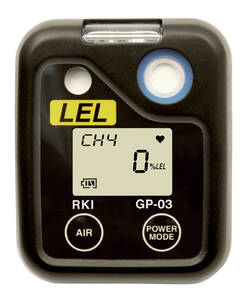 RKI Instruments GP-03 Single Gas Personal Monitor, 0-100 % LEL with Alligator Clip and NiMH Batteries Only with No Charger - 72-0038