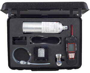 RKI Instruments GX-6000 Five Sensor Sample Draw Gas Monitor Bundle, LEL / O2 / H2S / CO / VOC(0-50Kppb10.6eV), with Li-ion Battery / 100-240VAC Charger / Calibration Kit Gear with Cylinder / Pad Case - 72-6AAX-C-51