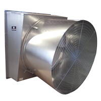 Schaefer 54" Galvanized Slant Wall Exhaust Fan with Cone, 5-Wing Galvanized Blade, 1-1 / 2 Hp - 545SC112G