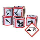 GHS Corrosion Pictogram Labels (4" x 4"), 500/roll - GHS1260