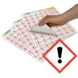 GHS Exclamation Mark Hazard Class Pictogram Label (1"), 1120/Pad - GHS1214