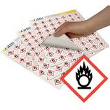 GHS Flame Over Circle Hazard Class Pictogram Label (1/2"), 1820/Pad - GHS1225