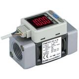 SMC PFMB7 Digital Flow Switch with 2 Color Display (5 to 500, 10 to 1000 & 20 to 2000 L/min) - PFMB7501-N04-BW-MR