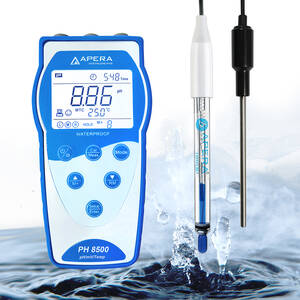Apera Premium Series PH8500-HT Portable pH Meter for High Temperature Liquid and Caustic Solutions with GLP Data Logger - AI5566