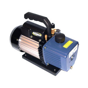 Bacharach QV2 Vacuum Pump, 2 CFM, 2 stage rotary vane pump with 1/4 in. and 3/8 in. flare, and 1/2 in. ACME intake ports, 110-115 VAC - 2002-0001