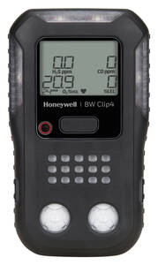 BW Technologies BW Clip4 4-Gas Detector (O2, LEL, H2S, CO) - Black Housing, Brazilian version