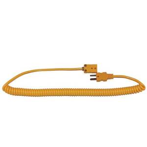 Digi-Sense Coiled Extension Cable, Type K, Male to Female Mini Connector, 5-ft L - 93785-02