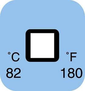 Digi-Sense Irreversible 1-Point Square Temperature Label, 104F/40C; 50/Pk - 08068-34