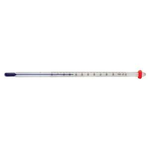 Digi-Sense PFA Safety Coated Liquid-In-Glass Thermometer; -10 to 110C, 50mm Immersion, Organic Liquid Fill - 08077-65