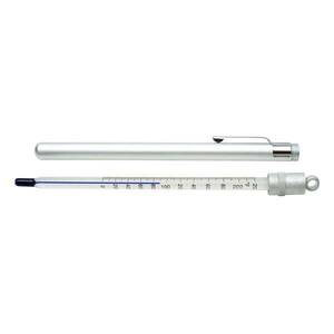 Digi-Sense Pocket Liquid-In-Glass Thermometer; 0 to 220F, Closed Metal Case, Organic Liquid Fill - 90260-46