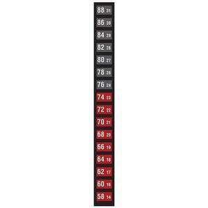 Digi-Sense Reversible 16-Point Vertical Temperature Label Black/Red, 14-31C/58-88F; 10/Pk - 09035-54