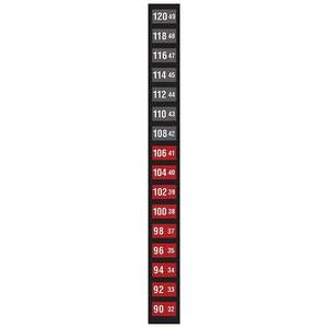 Digi-Sense Reversible 16-Point Vertical Temperature Label Black/Red, 32-49C/90-120F; 10/Pk - 09035-55