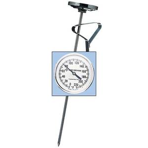 Digi-Sense Stainless Steel Bimetal Pocket Thermometer, 1.75 in. Dial, Glass Lens, 8 in. Stem, 25-125F, 1F Div - 08080-90