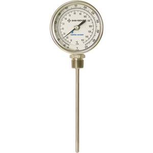 Digi-Sense TI.31 4 Bottom-Mount Bimetal Thermometer, 3 in. Dial, 4 in. L/25-125F/-5-50C - 08132-02