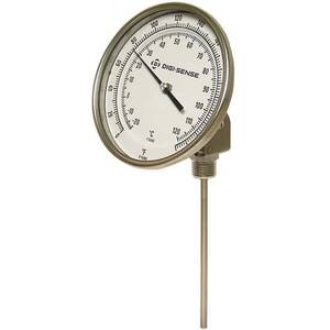 Digi-Sense TI.32 4 Silicone Filled Adjustable Angle Bimetal Thermometer, 3 in. Dial, 4 in. L/25-125F/-5-50C - 08081-02