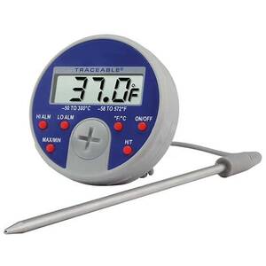 Digi-Sense Traceable Deluxe Remote Probe Thermometer Ultra with Calibration; ±0.5°C accuracy at tested points - 98767-38