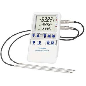Digi-Sense Traceable Memory-Loc Datalogging Low-Temp Thermometer with Calibration; 2 Stainless Steel Probes - 98768-56