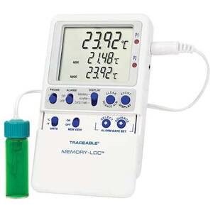 Digi-Sense Traceable Memory-Loc Datalogging Thermometer with Calibration; 1 Vaccine Bottle Probe - 98767-65