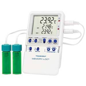 Digi-Sense Traceable Memory-Loc Datalogging Thermometer with Calibration; 2 Vaccine Bottle Probes - 98767-66