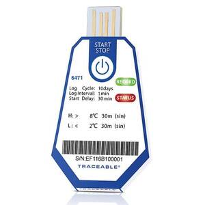 Digi-Sense Traceable ONE Single-Use USB Temperature Data Logger, 10 Day, 1 Minute Interval, 2 to 8°C; 40/pk - 18004-01