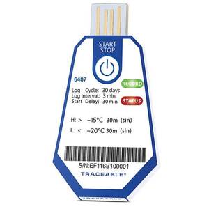 Digi-Sense Traceable ONE Single-Use USB Temperature Data Logger, 30 Day, 3 Minute Interval, -20 to -15°C; 10/pk - 18004-19