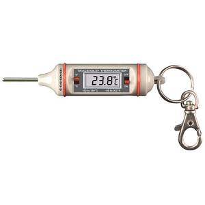 Digi-Sense Traceable Pen-Style Digital Thermometer with Calibration, Key-Chain; 3" L, 300F - 90205-10