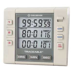 Digi-Sense Traceable Triple-Display Clock/Timer with Calibration - 94411-10