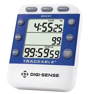 Digi-Sense Traceable Triple-Display Three-Channel Digital Timer with Calibration - 94461-23