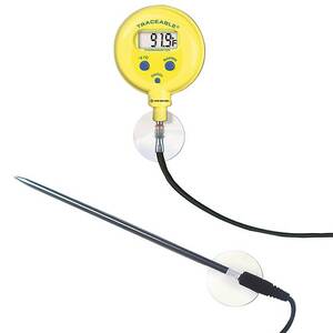 Digi-Sense Traceable Water-Resistant Remote Probe Thermometer with Calibration; ±1°C accuracy (-20 to 100°C) - 90205-22
