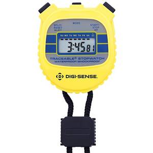Digi-Sense Traceable Waterproof/Shock-Resistant Stopwatch with Calibration; Yellow - 94460-55