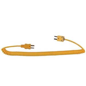 Digi-Sense Type-K, Coiled Extension Cable, Male Mini Connector to Male Mini Connector, 5ft L - 93785-12