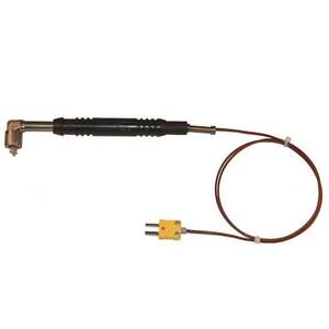 Digi-Sense Type-K, SS 90guard Surf Probe; 6.5 in. L, Mini-Connector, Exposed, 3ft FEP Cable - 08447-41