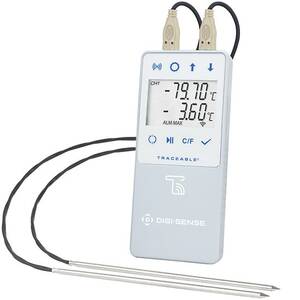 Digi-Sense Ultra-Low Temperature Data Logger with TraceableLIVE® Wireless Capability and Calibration; 2 Probes - WD-18000-28