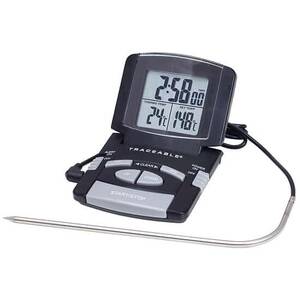 Digi-Sense Traceable Alarm Thermometer/Timer with Calibration; 1 Stainless Steel Probe - 98767-25
