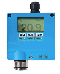 GfG ZD 22 Fixed Gas Transmitter with Oxygen (O2) Sensor, 0 - 25% vol. Range, Display / 4-20 mA - ZD22-701-D