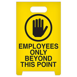 GHS Employees Only Beyond Point A-Frame Floor Sign - ASF1013