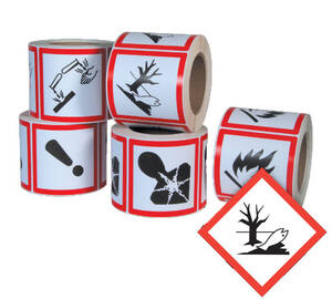 GHS Environmental Pictogram Labels (4" x 4"), 500/roll - GHS1265