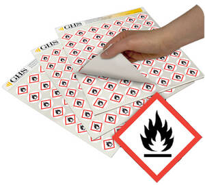 GHS Flame Hazard Class Pictogram Label (1/2"), 1820/Pad - GHS1229